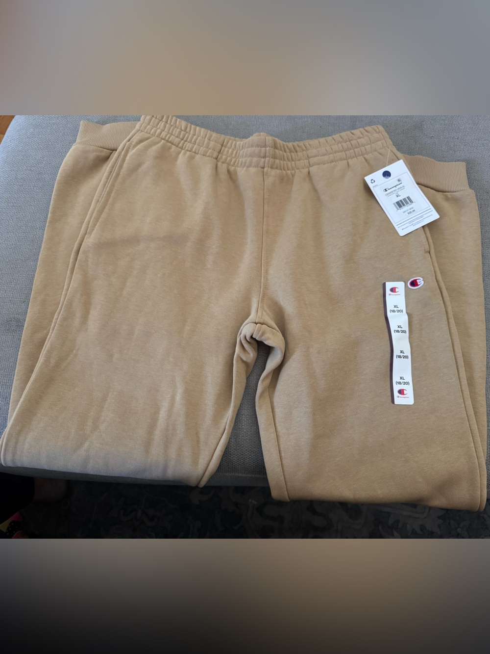 Champion Kids Tan Fleece pants with Elastic Waist